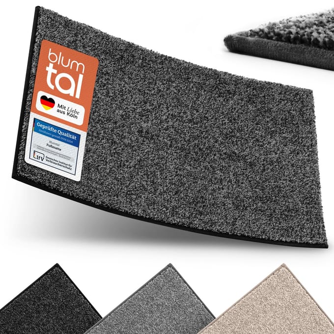 Blumtal Deurmat Thora - Schoonloopmat Microvezel - Antislip 50x80 cm - Antraciet