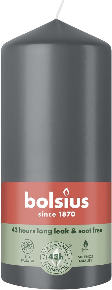 Bolsius Stompkaars 130/68 Stormy Grey (1 stuk)