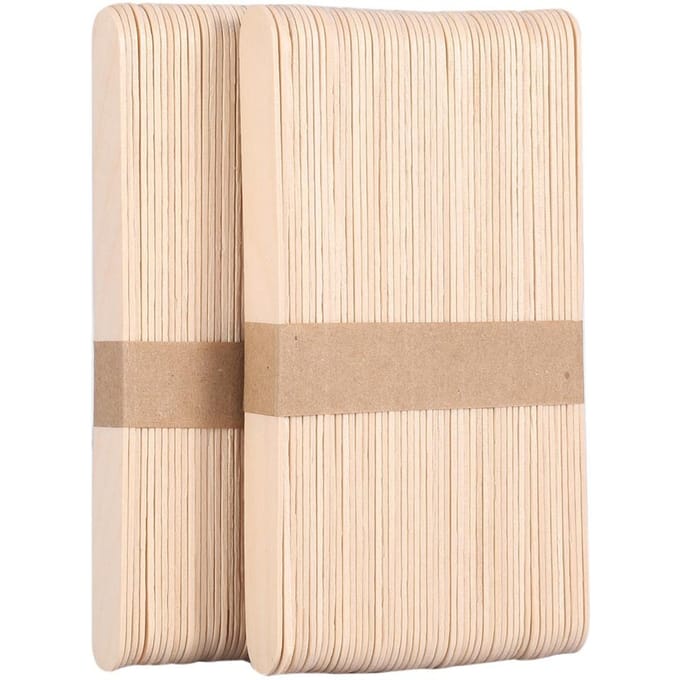 Boîte de 100 pièces Spatule en bois jetable pour épilation Applicateur Cire Abaisse-langue beige