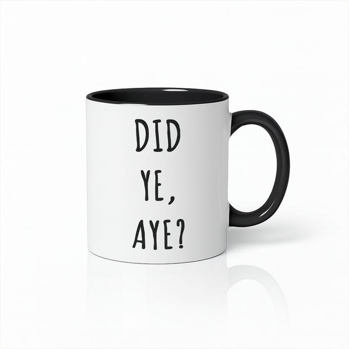 Did Ye Aye Mok 330 ml – Wit & Zwart Schotse Slang Grappige Quote Beker