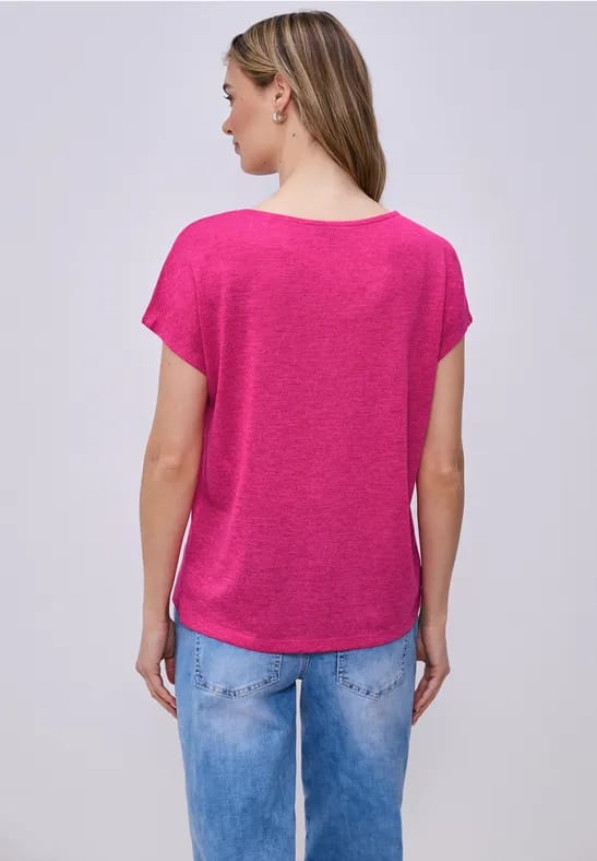 Shirt met overhangende schouders in linnenlook