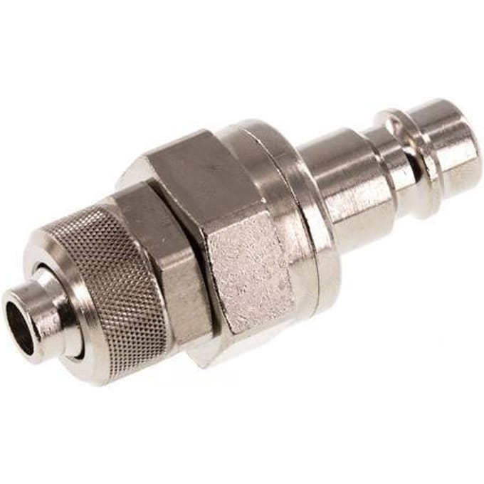 Vernikkeld Messing DN 7.2 (Euro) Luchtkoppeling Insteeknippel 8x10 mm Push-On Double Shut-Off - CLP7-N-BN-SV-P-8