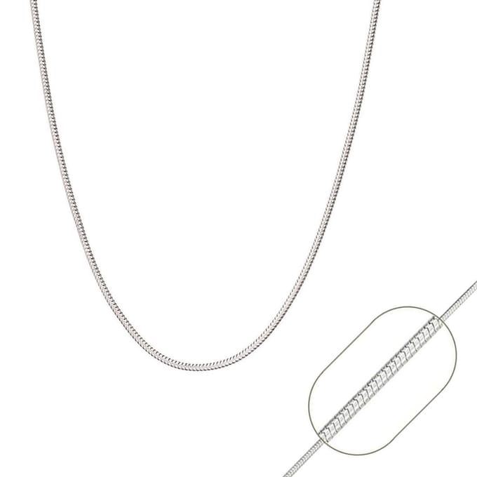 Fako Bijoux® - Ketting - Slang - 1.2mm - 50cm - Zilverkleurig