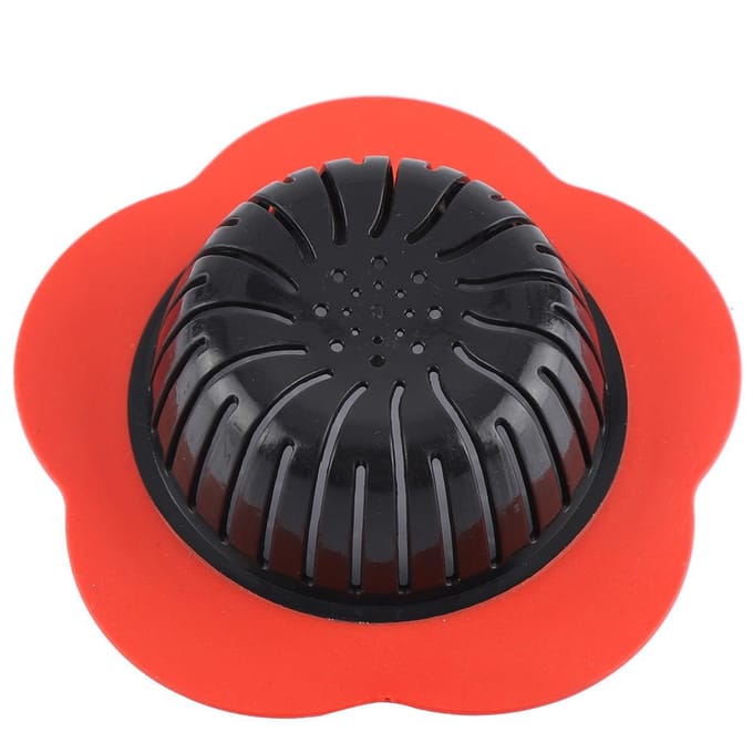 Bloemvormig Plastic Bekken Zeefje Afvoerstop Keuken Badkamer Accessoires (Rood) black