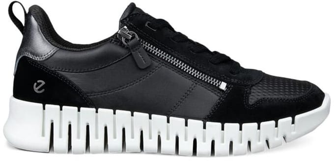 Dames sneakers met veters en rits Ecco Gruuv