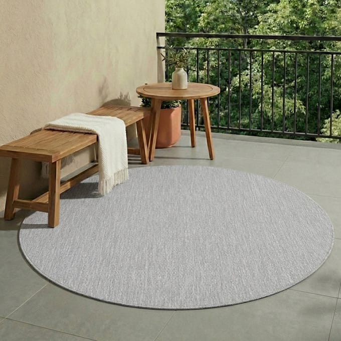 NATURL. Rond buitenkleed - Costa Grijs - Ø 100cm
