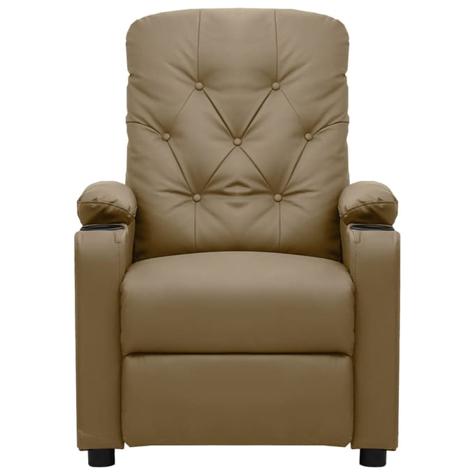 vidaXL - Fauteuil - verstelbaar - elektrisch - kunstleer - cappuccinokleurig