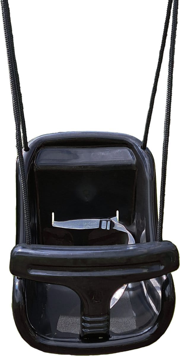 B-Play Babyschommel Luxe Zwart met BR Touwen #Zwart##