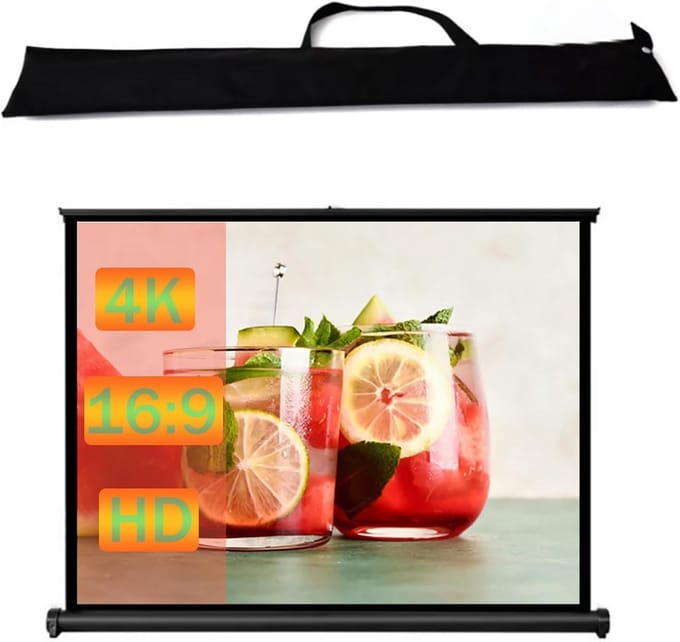 Projectiescherm - Mobiel Scherm - Film Kijken - Inklapbaar Met Standaard - 40 inch - Wit