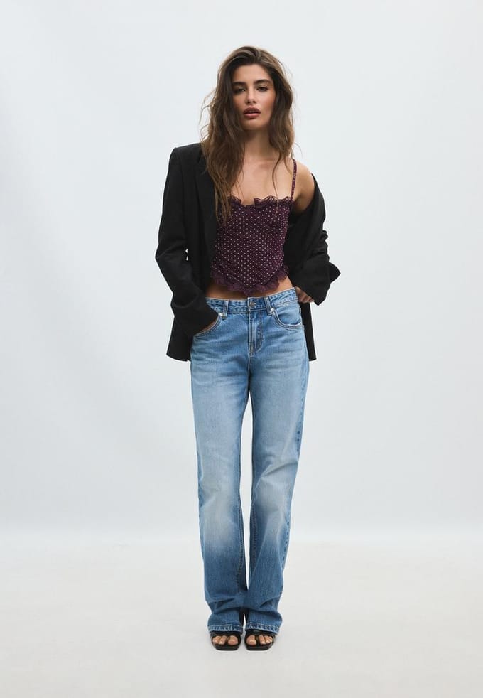 Stradivarius Getailleerde crop top met bloemenprint  Purper XL