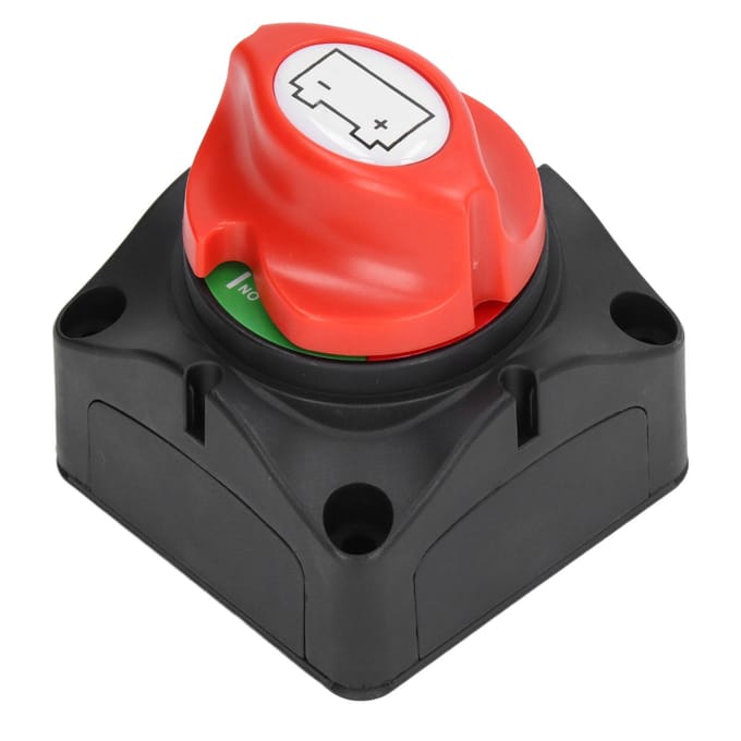 Interrupteur de Batterie Coupe-Circuit Isolateur 275A Interrupteur Maître de Coupure d'Alimentation de Batterie Avec Borne M10 Tube Thermorétractable 12‑36V CC red