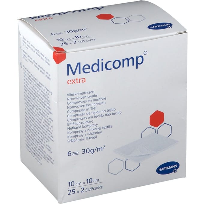 Hartmann Medicomp Extra 10x10cm 2x25 Compressen