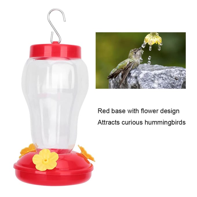 Plastic Buiten Bloemen Kolibrie Waterbak Vogel Voederbak voor TuinRood white