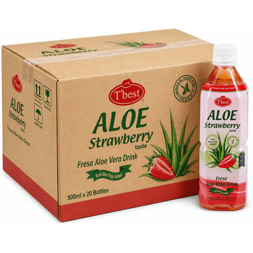 TBest Aloë Vera Aardbeiensap - 500 ml × 20 flessen