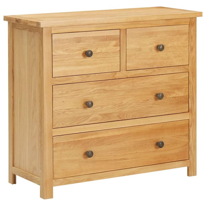 vidaXL - Ladekast - 80x33,5x75 - cm - massief - eikenhout