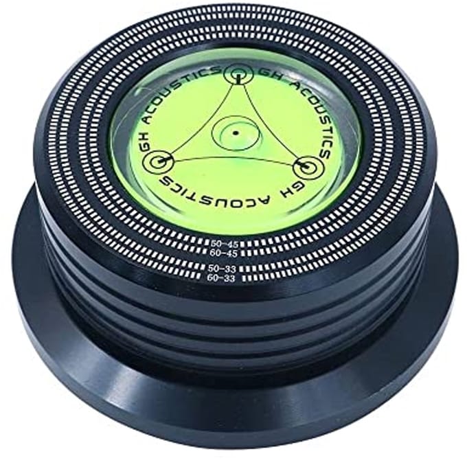 Bubble Level Speed Detection Turntable LP Vinyl Disc Stabilizer Clamp