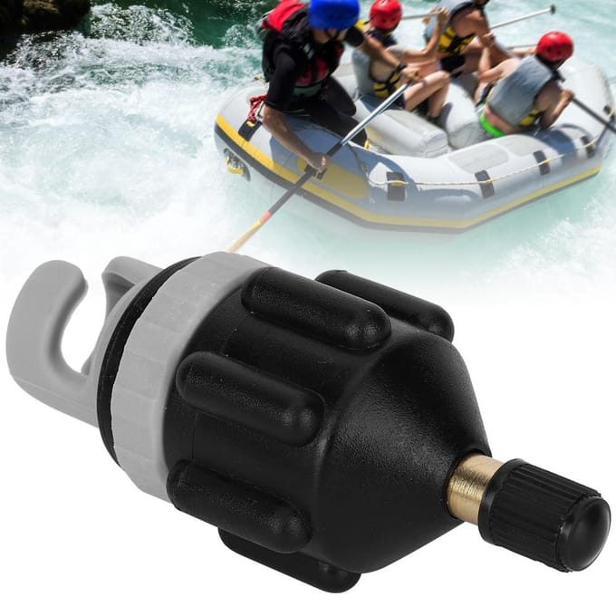 Lot de 2 têtes d'adaptateur pour pompe à air, gonfleur, planche de surf, paddle, canoë, accessoire noir