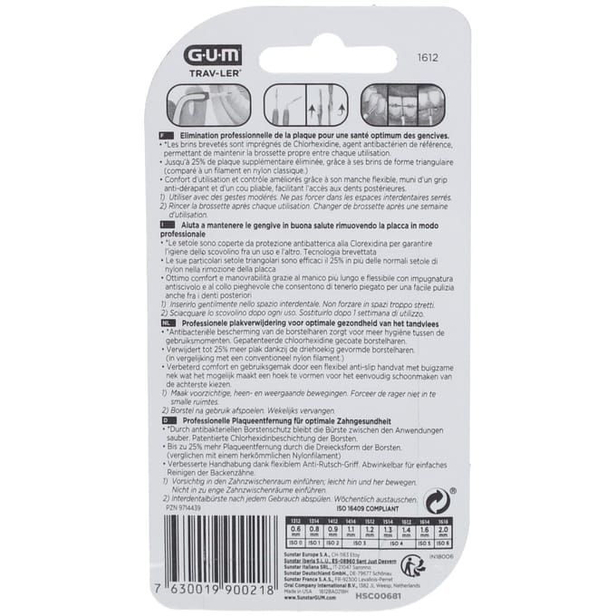 GUM Trav-Ler Interdentale Rager 1,4 mm 6 Tandenborstel
