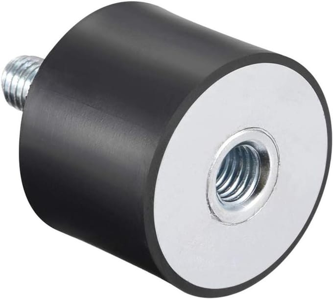 Rubberen Trillingsdemper - Schokdemper Buffer - Apparatuur Dempen - Gegalvaniseerd Metaal Rubber - 40mm x 20mm M10 - Zwart