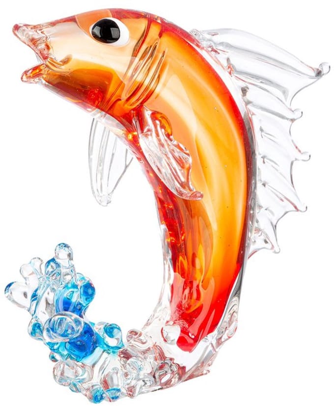 Decoratie object beeld Vis Figuur Fish Ho H 22 cm Glas