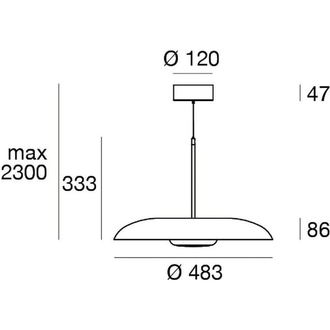 Linea Light LED hanglamp Basin_P, wit, metaal, Ø 49 cm, IP40