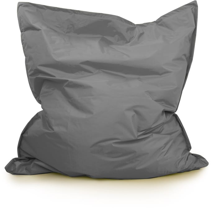 Drop & Sit - groot formaat zitzak/zitkussen - robuust nylon - grijs - 130 X 150 cm - voor binnen en buite