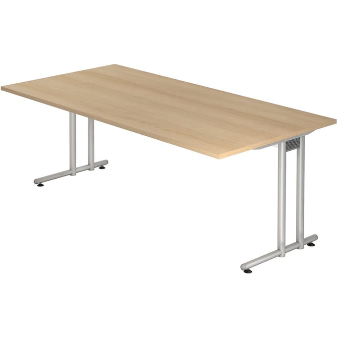 NANO 2E S | Bureau - 200 x 100 Eiken/Zilver