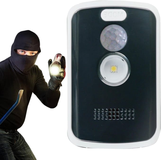 Draagbare bewegingsmelder - Alarm sensor - Veiligheid thuis - 125 dB luid alarm - 7.7x5x2.4 cm - Wit