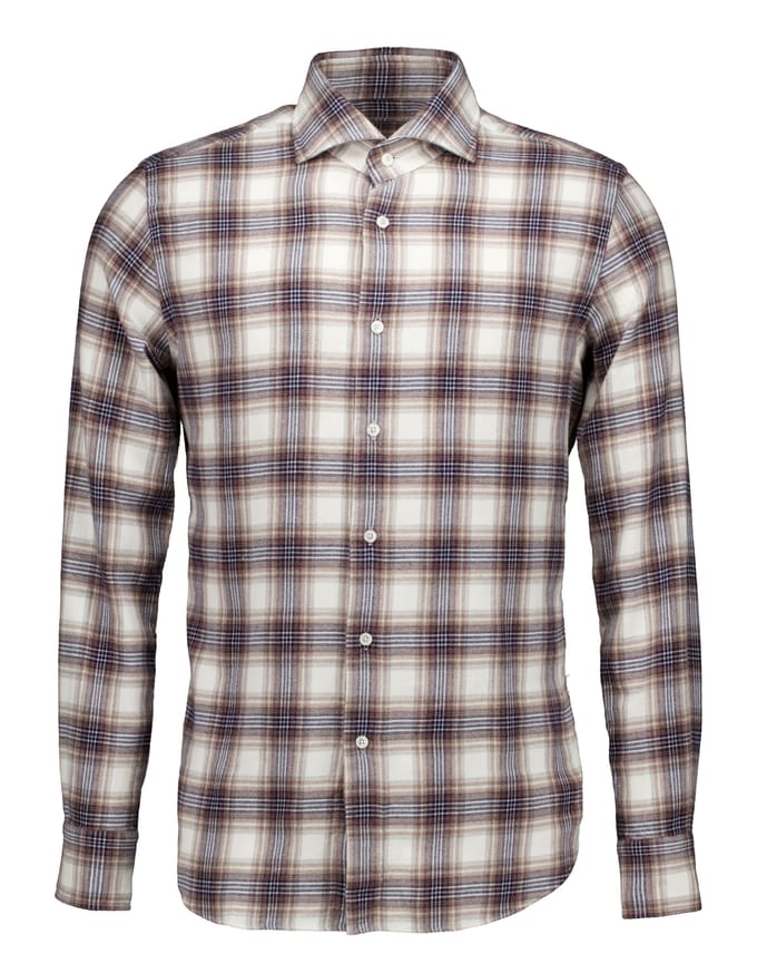 Xacus Washed Shirt Lange Mouw Overhemden Bruin 721ml/31306