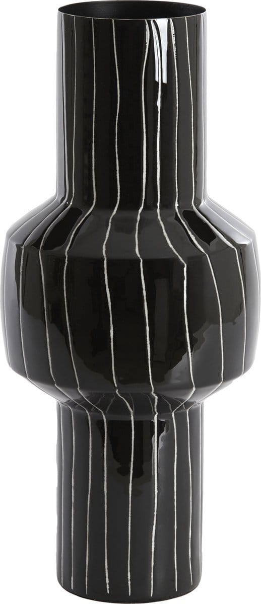 Light&living Vaas deco Ø18x42 cm SENUMA glanzend zwart+wit