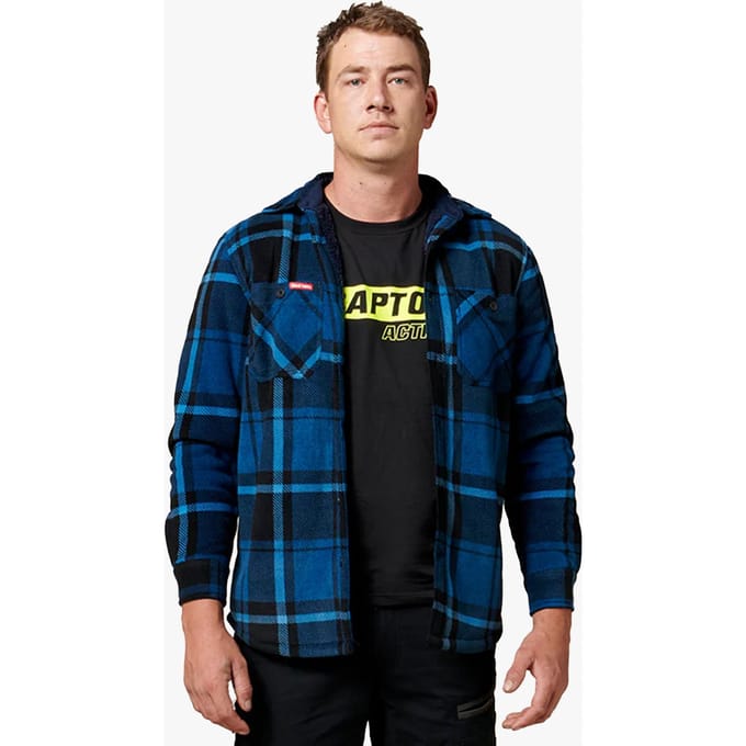 Hard Yakka QUILTED FLANNEL Heren Overhemdjack Blauw