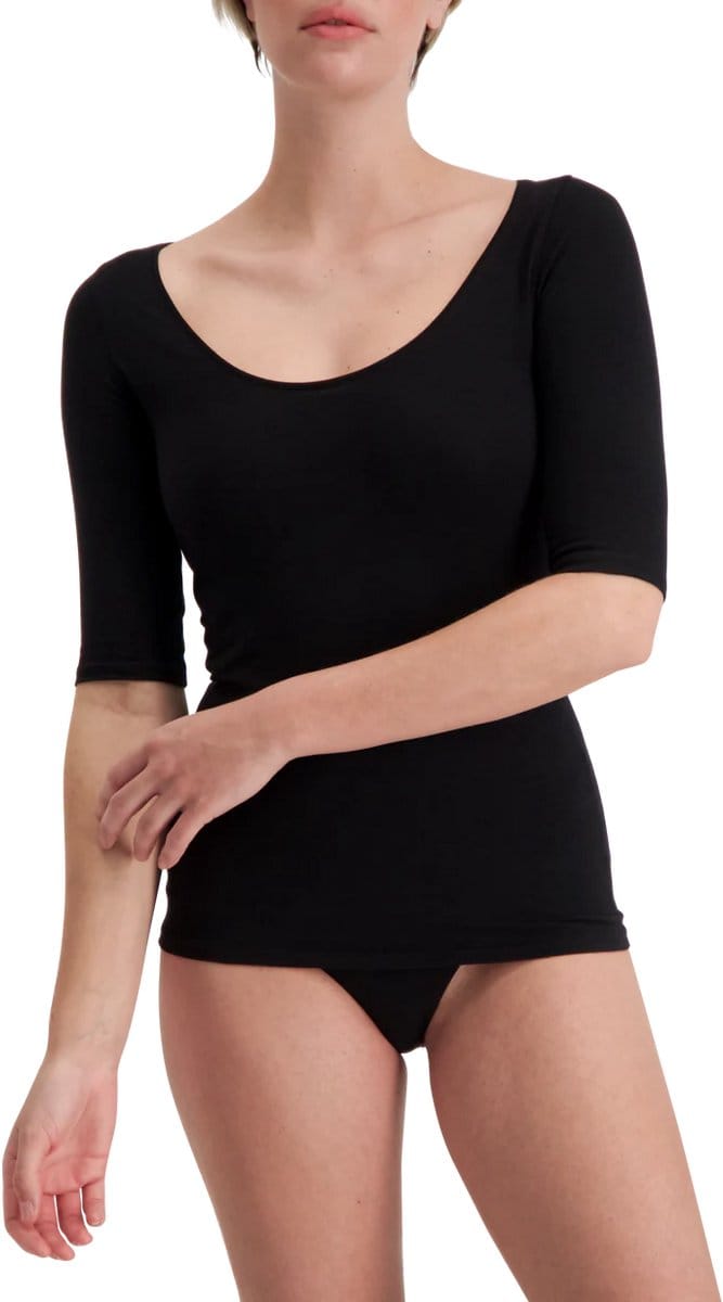 Noshirt Half Sleeve - SoftTouch Tencel - Round neck / Zwart / S