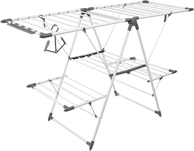 Five Wasrek/droogrek - zilver - metaal - 156 x 61 x 96 cm - staand/inklapbaar