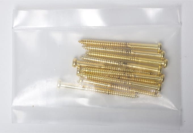 Göldo bas PU schroef 10er Set houtgewinde 2,5 x 35 goud - Basgitaaronderdeel