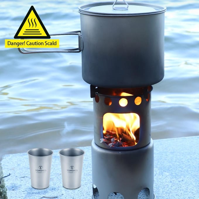 TOMSHOO Outdoor Camping Titanium Beker Puur Titanium Waterbeker Bierpul Draagbaar zilver