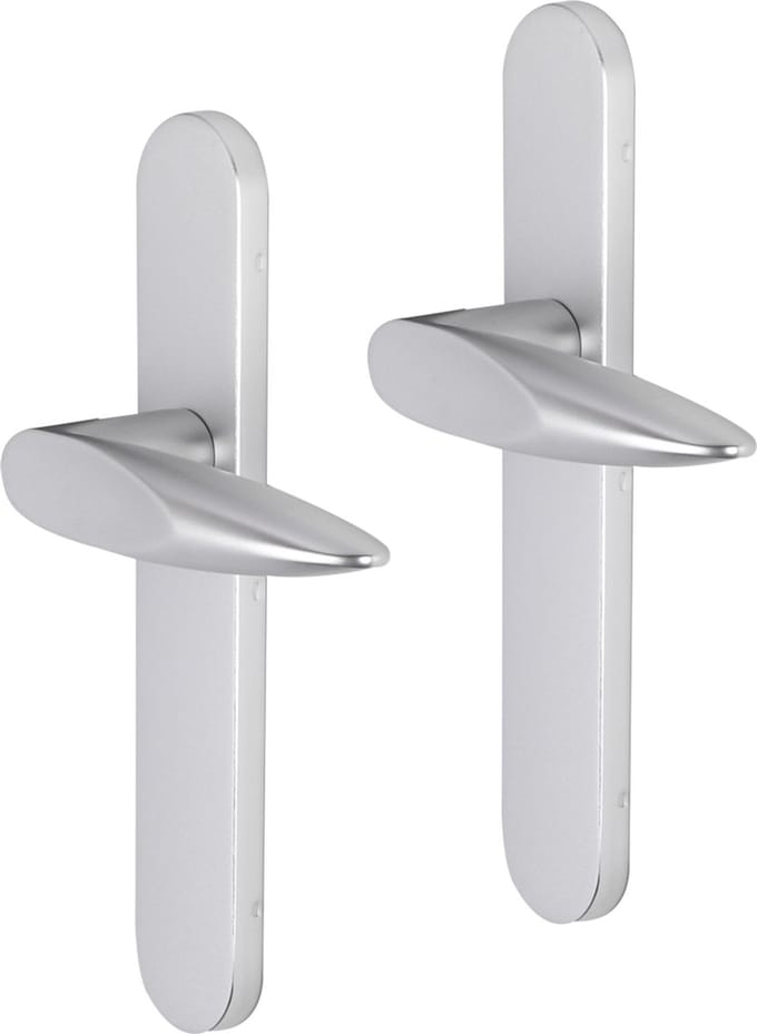 Deurkruk - Impresso Sutton - Voor binnen - Ovaal deurschild - Aluminium - 2 stuks