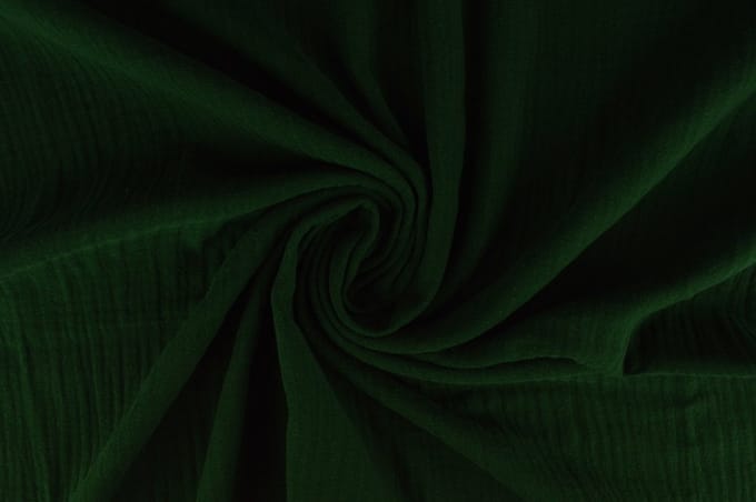 10 meter double gauze - Donkergroen - 100% katoen