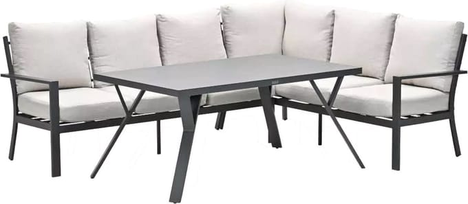 Sergio lounge dining set 3-delig - Rechts - Carbon black/Desert