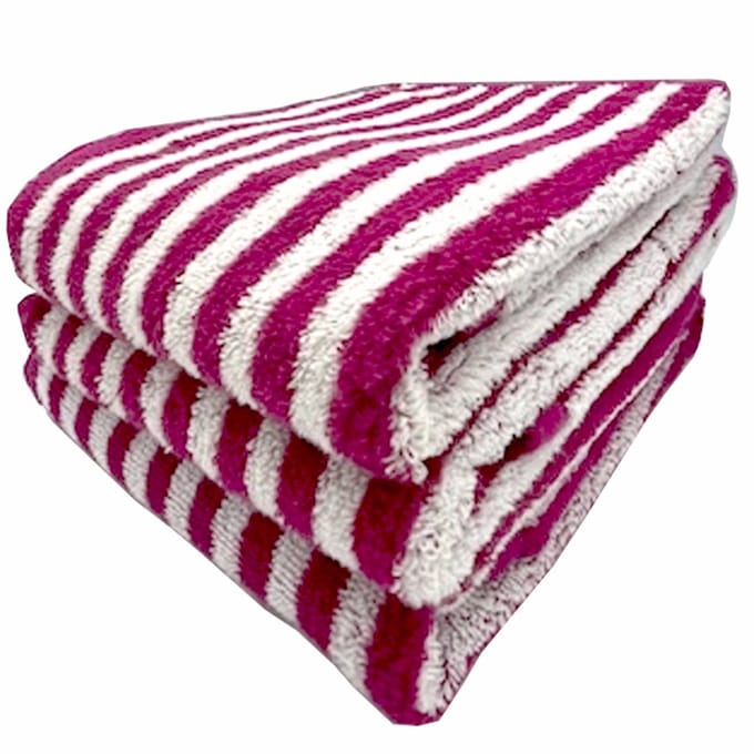 Biarritz handdoek 50x70 cm passion/white - set van 3
