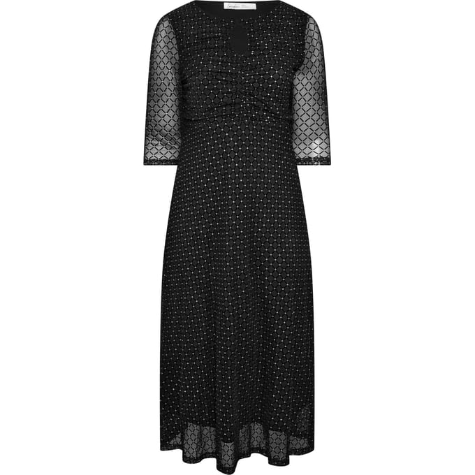 Yours London Yours Zwarte Maxijurk Met Glittersize 48