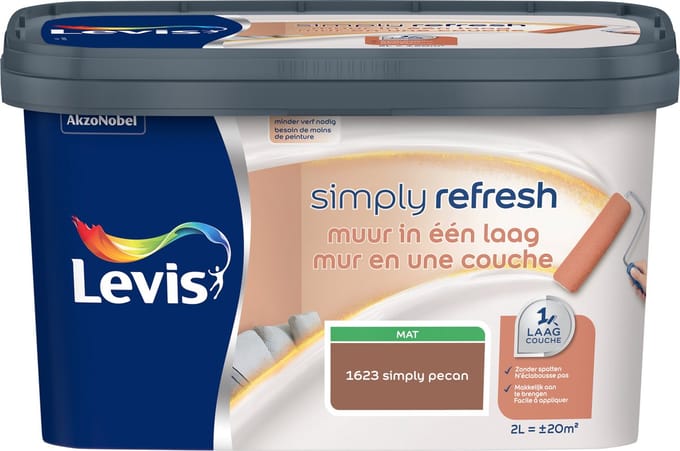 Levis - Simply Refresh Muur In Een Laag - Simply Pecan - 2 L