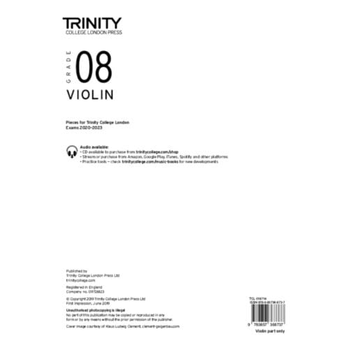 Violin 20202023 Grade 8 Part Only - TRIN COLLEGE LONDON