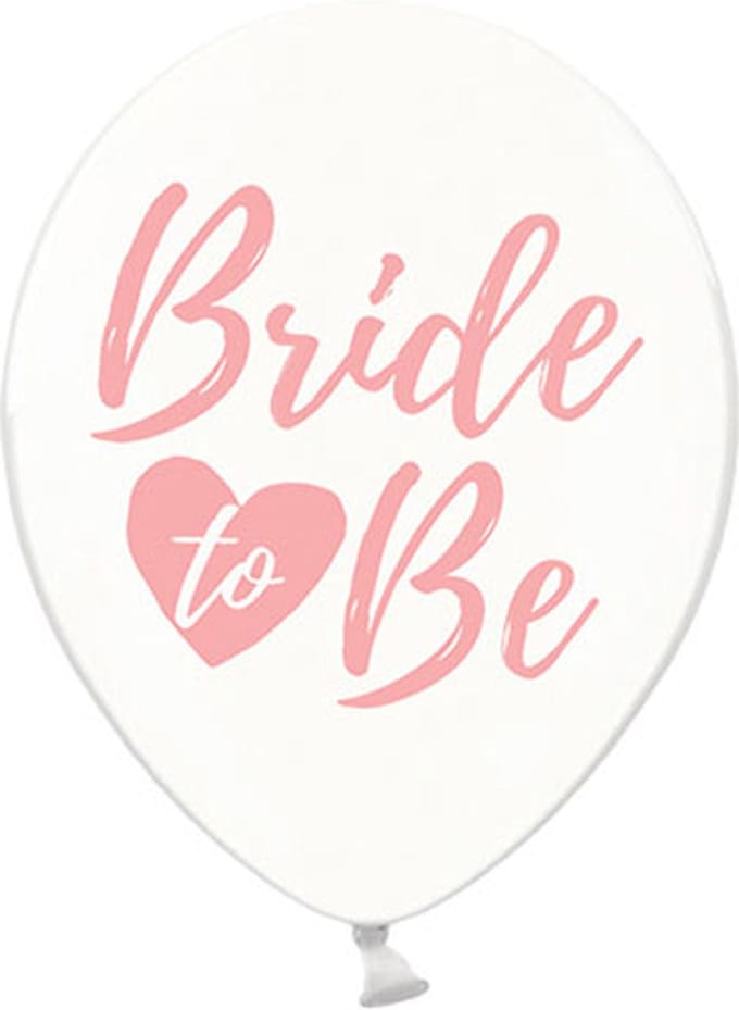 Partydeco - Ballonnen clear Bride To Be pink 50 stuks