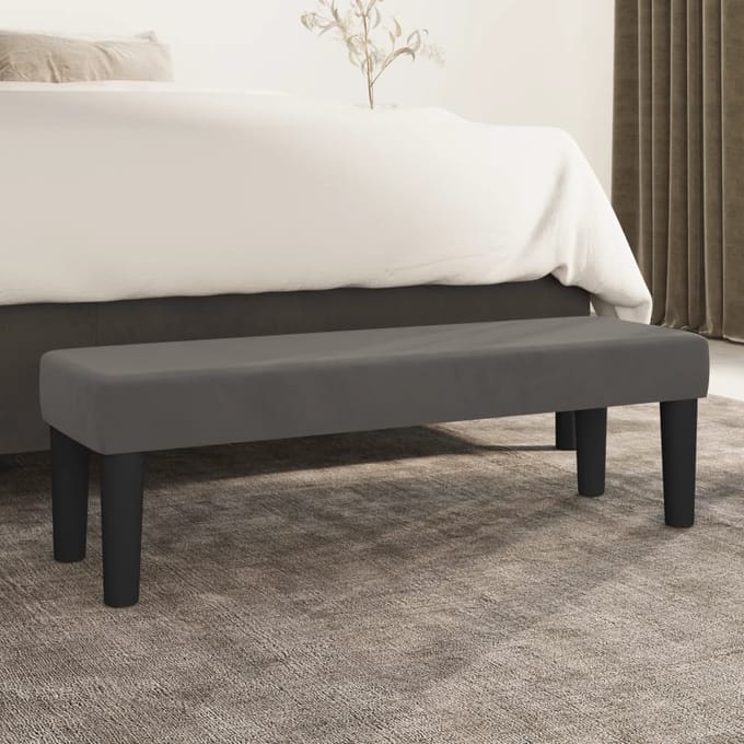 vidaXL - Bankje - 100x30x30 - cm - fluweel - donkergrijs