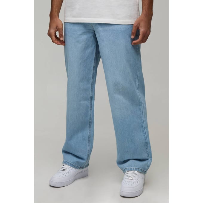 Casino Embroidered Relaxed Fit Jeans | Light Blue | Size 48R