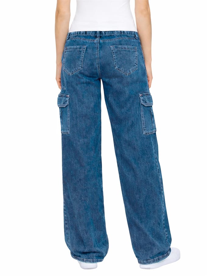 Enzo | Dames Cargo Baggy Jeans