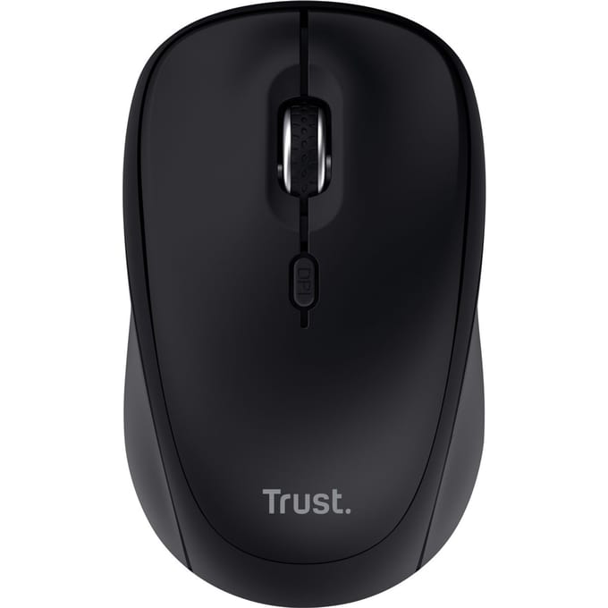 Trust YVI+ MULTI-DEVICE WIRELESS MOUSE BLACK Muis Draadloos, Bluetooth, USB Optisch Zwart 3 Toetsen 1600 dpi Multipair-functie