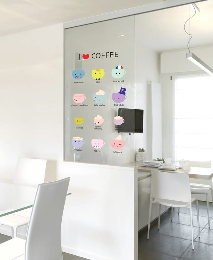 Keukenmuurstickers, ik hou van koffie