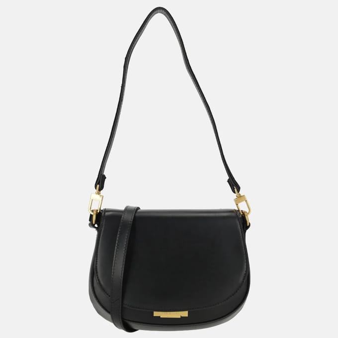 Ted Baker Leren schoudertas Kkhayla Lock Detail Shoulder Bag Black zwart