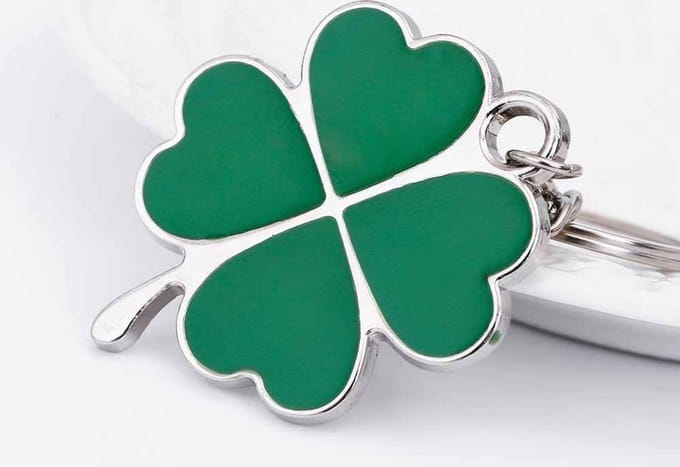 New Age Devi - Klavertje Vier Sleutelhanger - Groen - Geluksklavertje - Lucky Irish clover